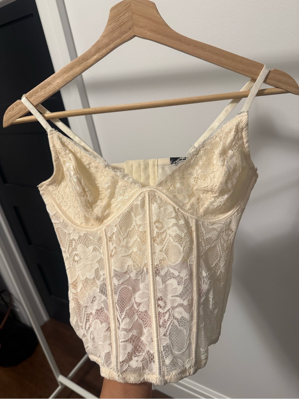 PacSun Cream Lace Bustier Cami